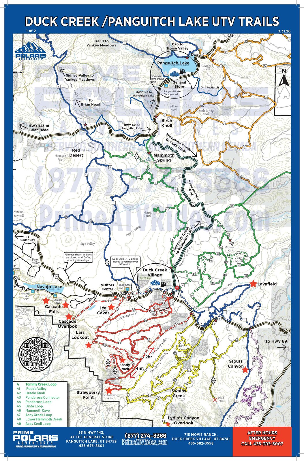 Duck Creek trail map — Trail Map — Back