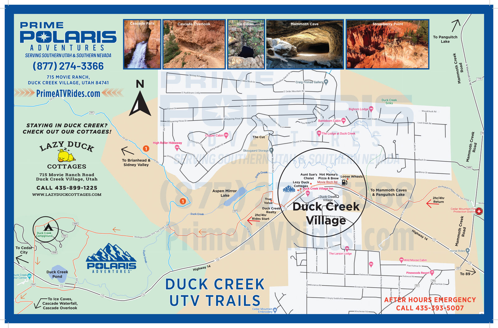 Duck Creek trail map — Trail Map — Front