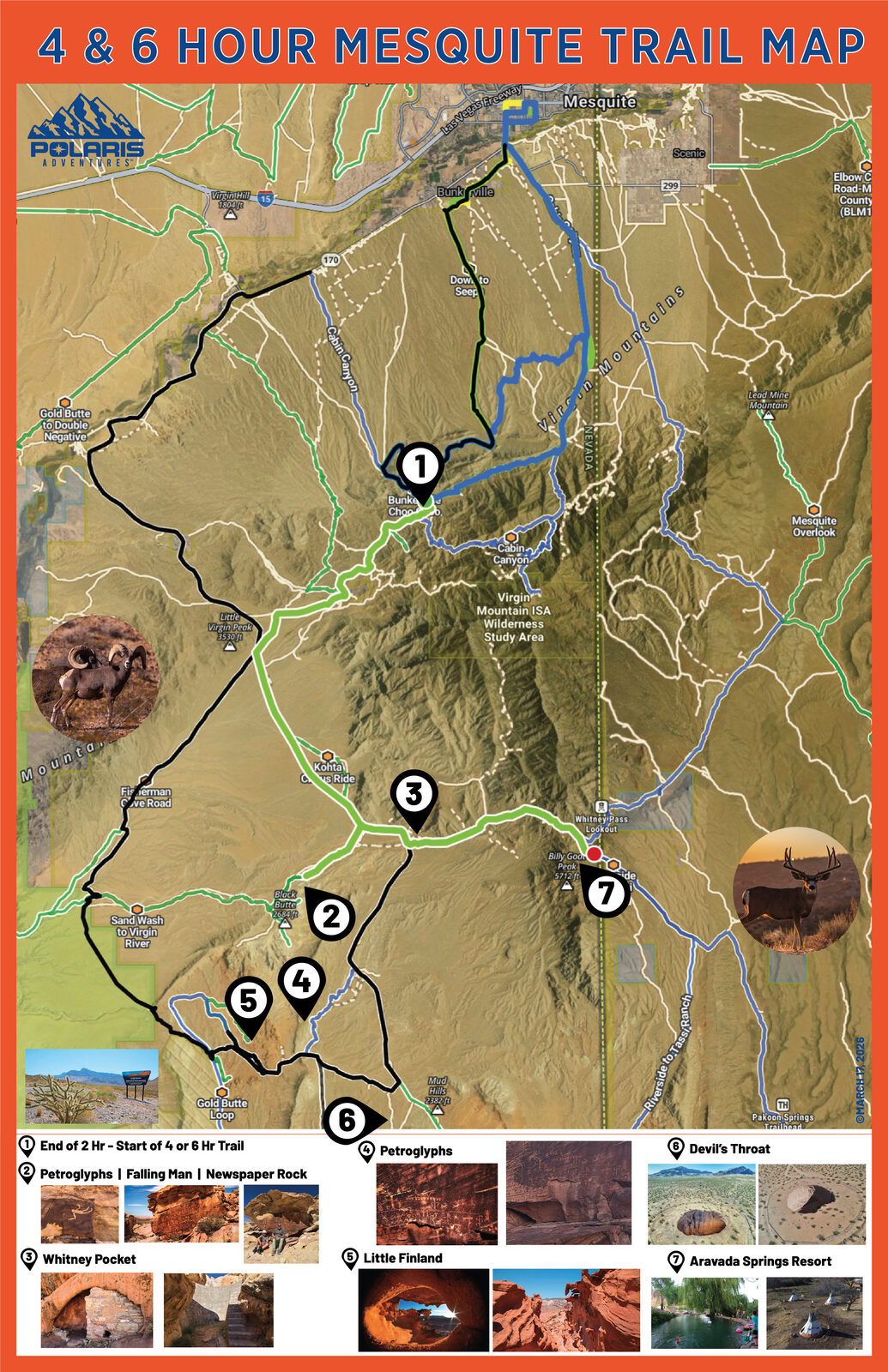 Mesquite, NV trail map — Trail Map — Back